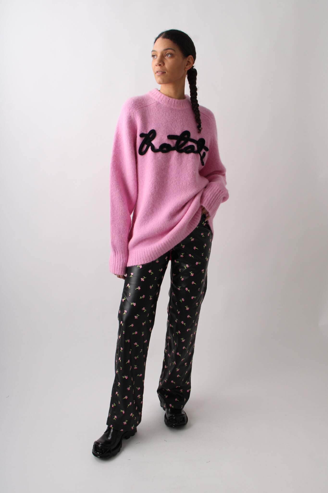 Rotate Printed Straight Trousers