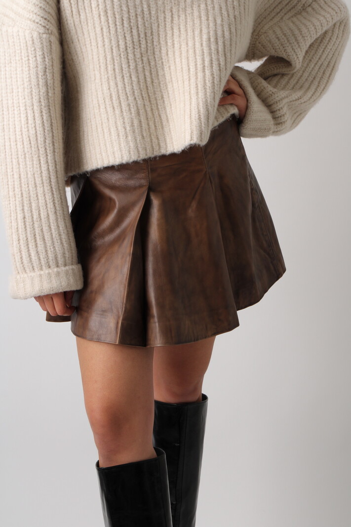 Remain Leather Pleated Rok