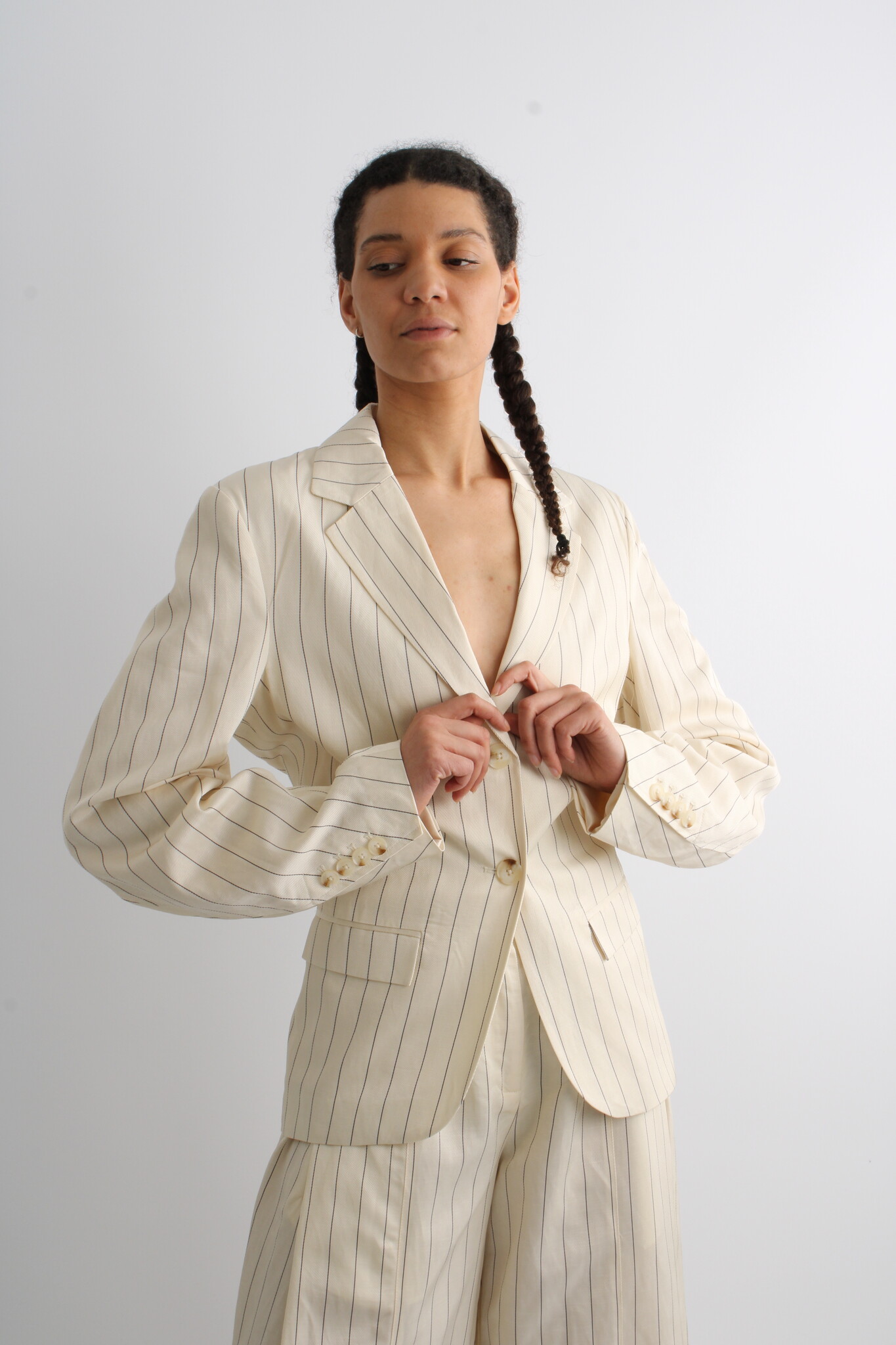 Remain Drapy Striped Blazer