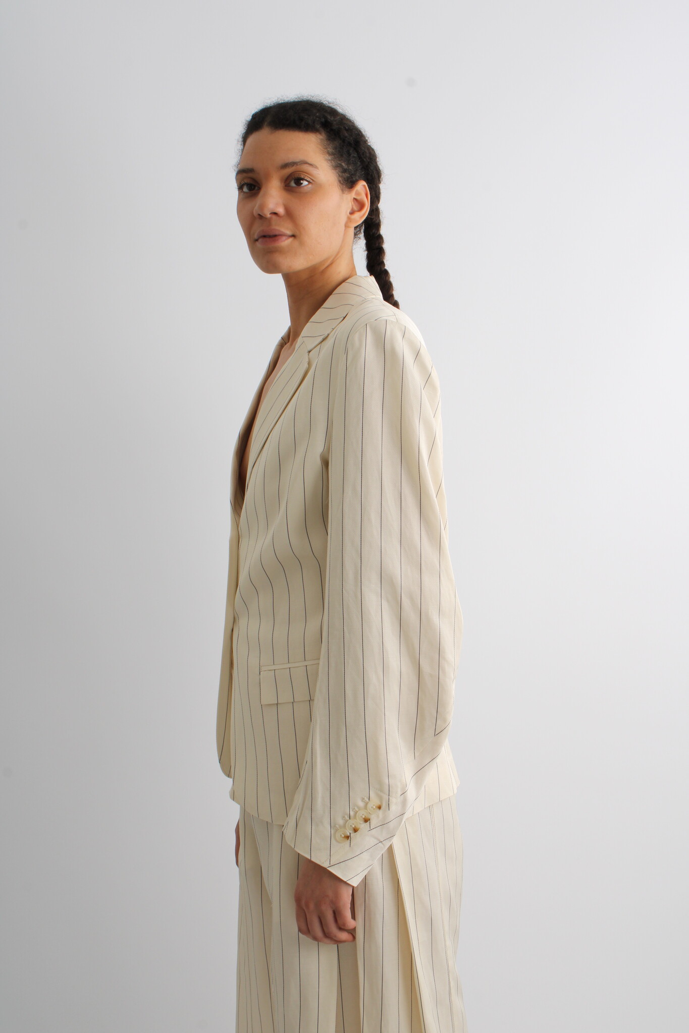 Remain Drapy Striped Blazer