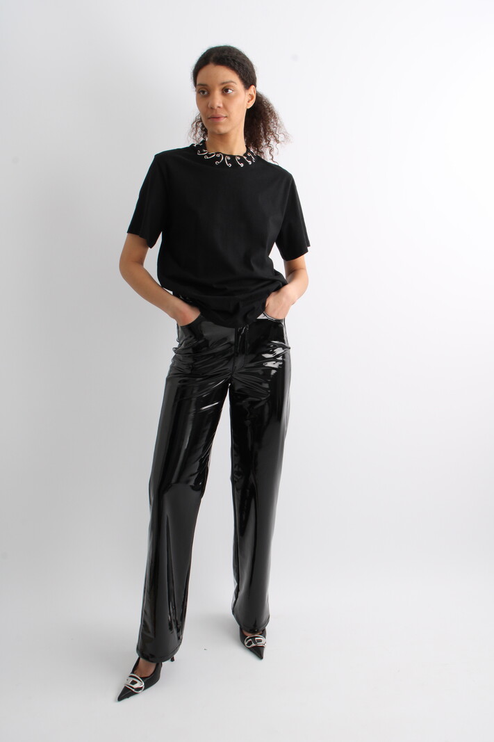 Rotate Shiny Straight Trousers