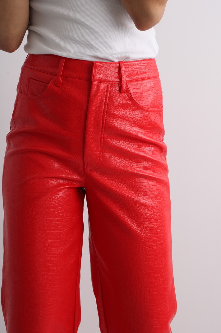 Rotate Textured Straight Trousers