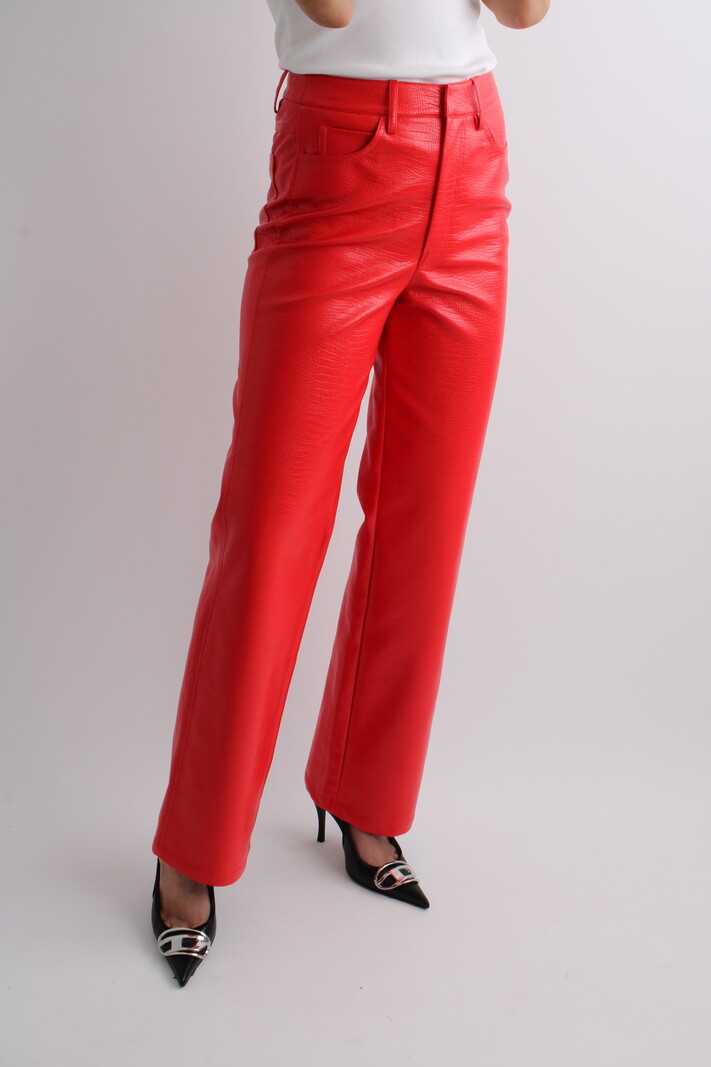 Rotate Textured Straight Trousers