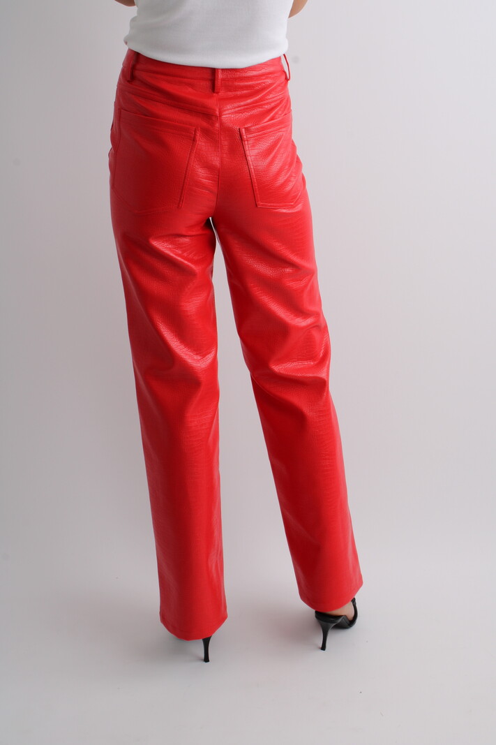 Rotate Textured Straight Trousers