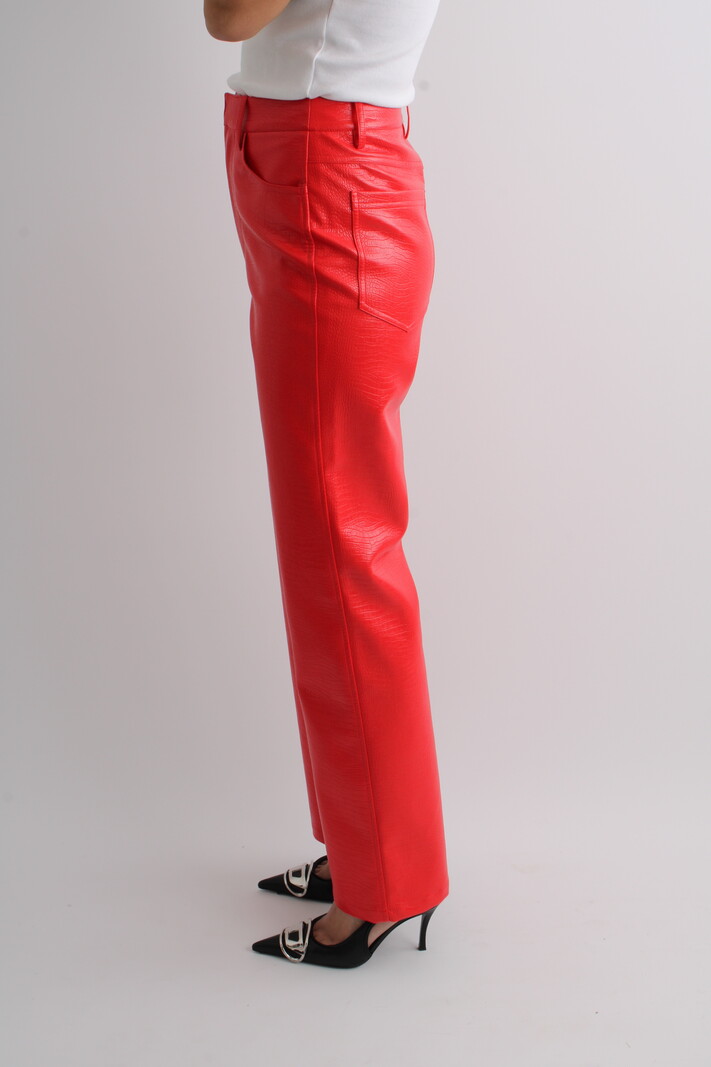 Rotate Textured Straight Trousers
