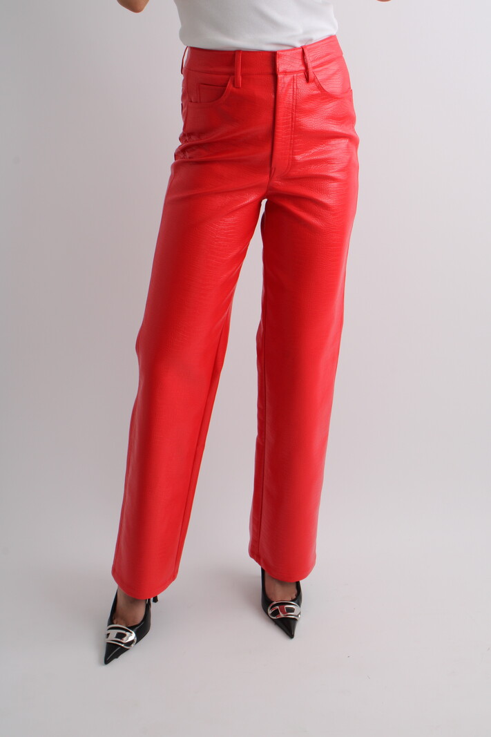 Rotate Textured Straight Trousers