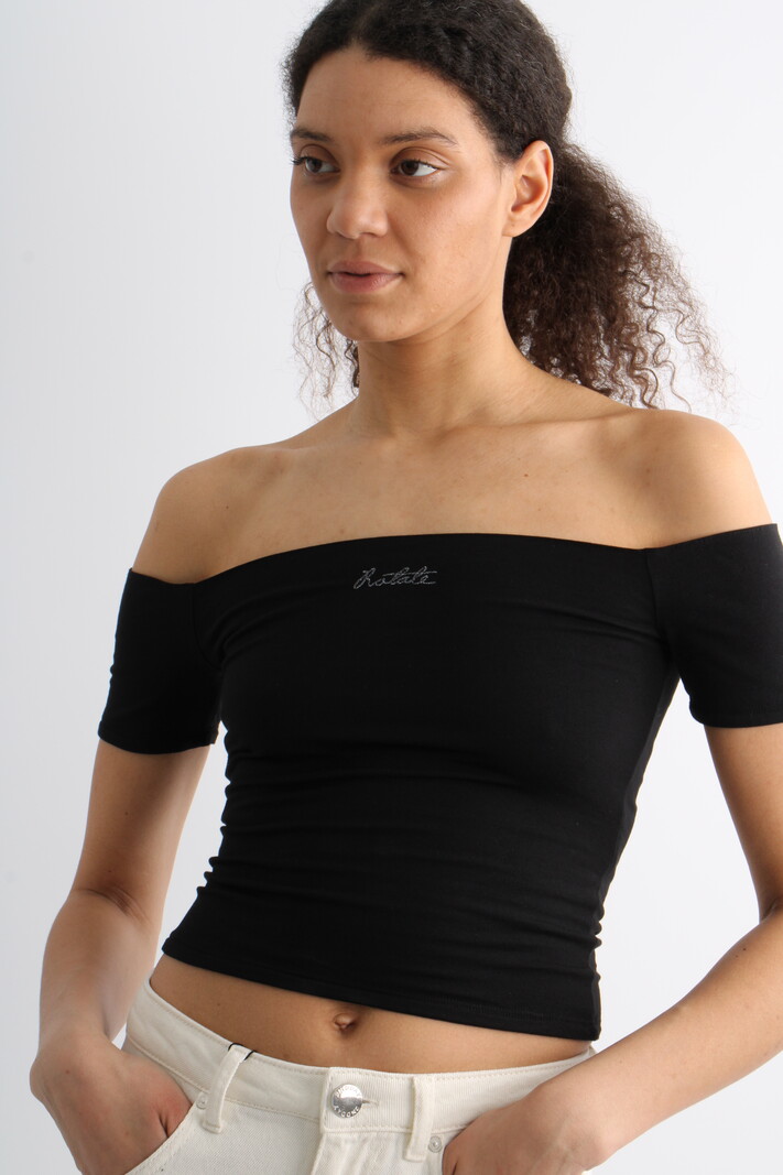 Rotate Logo Off-Shoulder Top