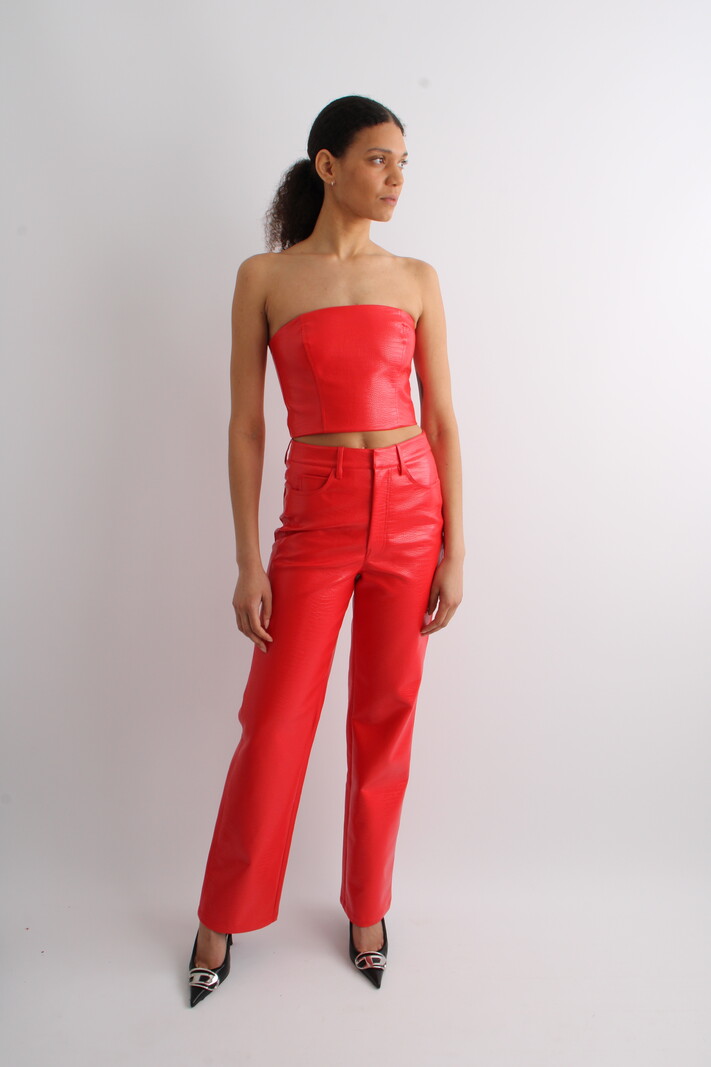 Rotate Textured Cropped Top