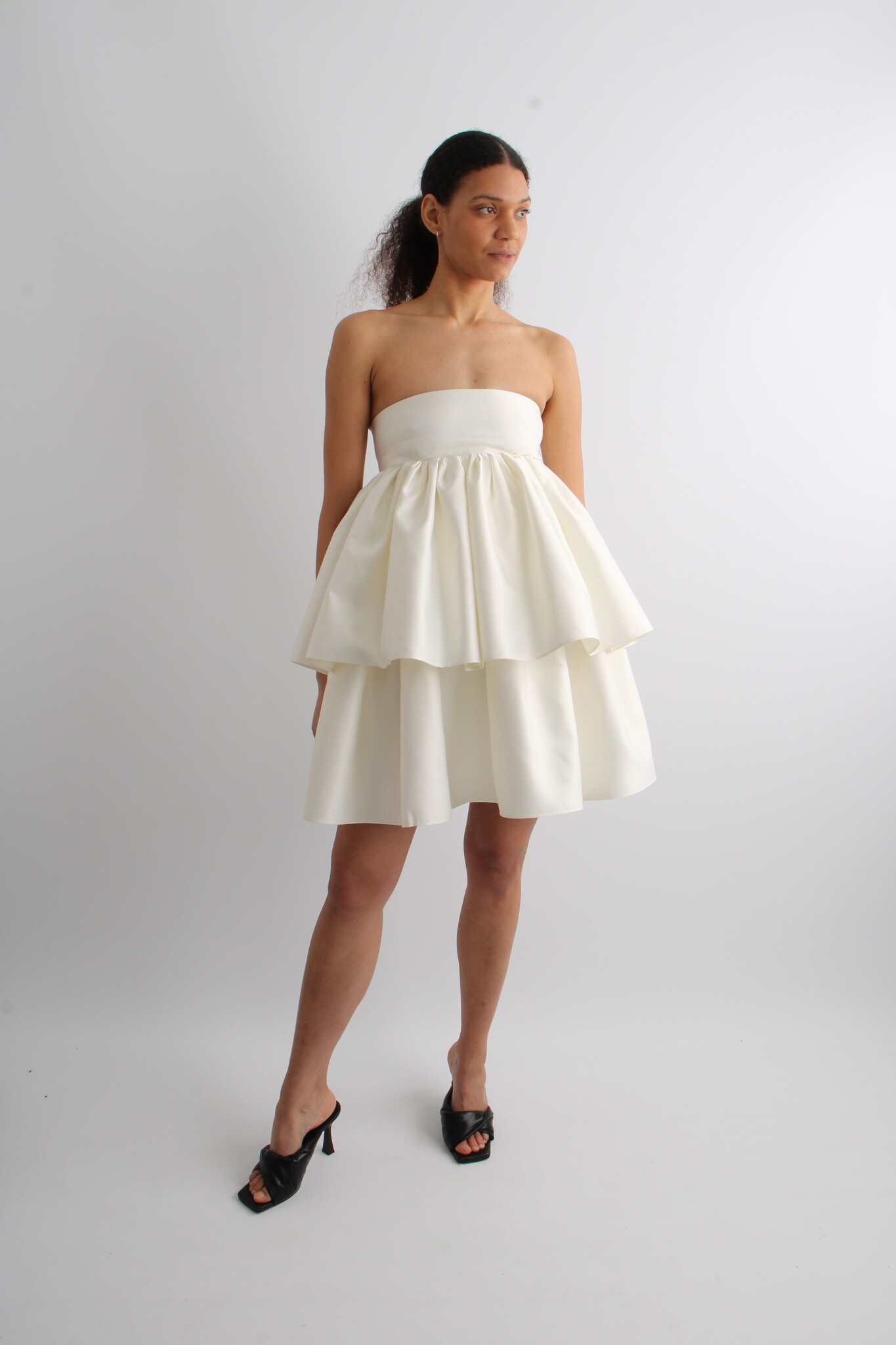 Rotate Soft Twill Ruffled Dress