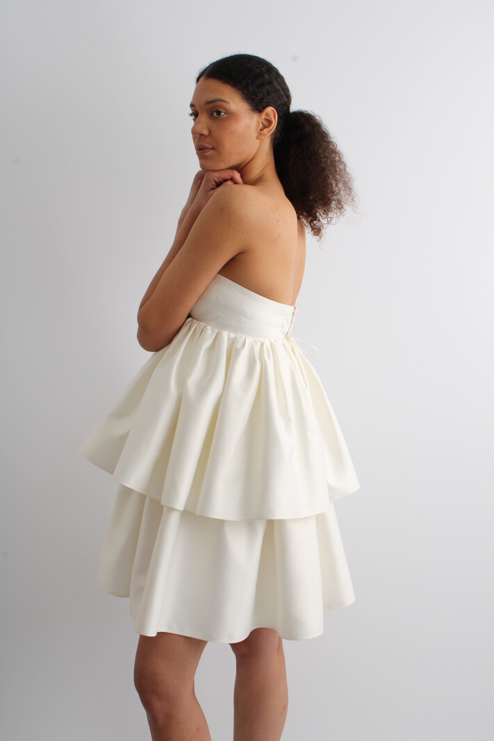 Rotate Soft Twill Ruffled Dress