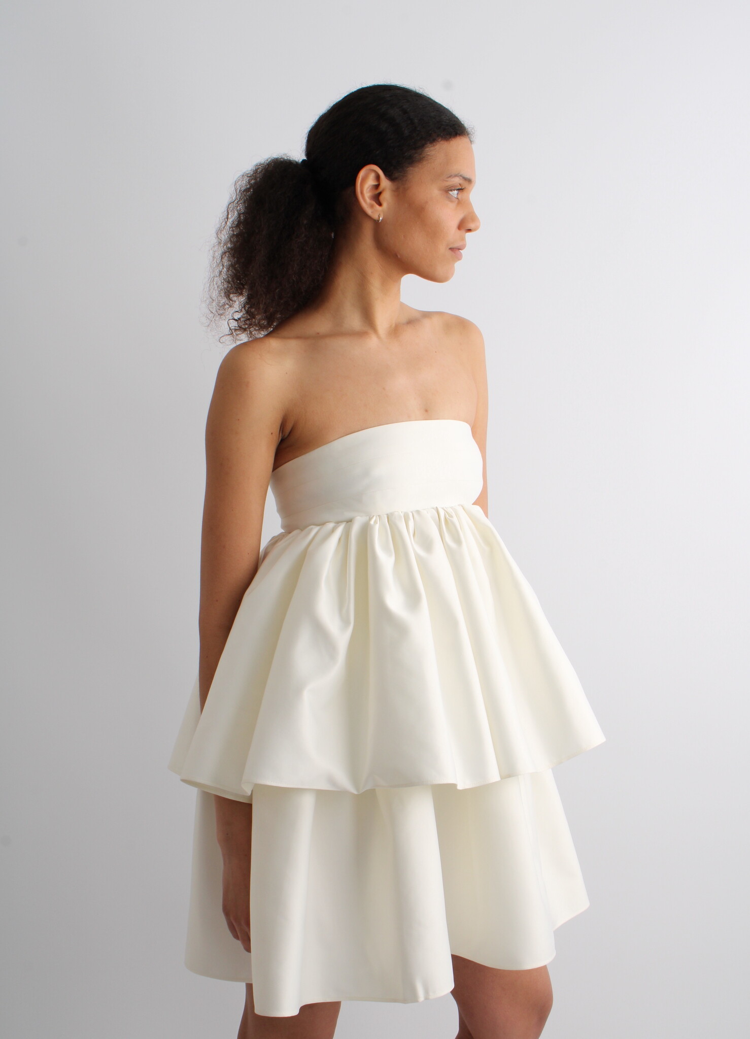 Rotate Soft Twill Ruffled Dress