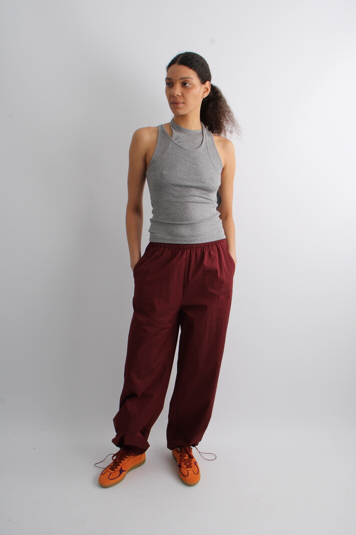 Rotate Straight Nylon Trousers