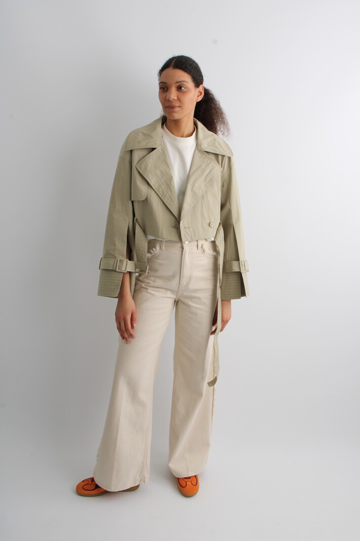 Isabelle Blanche Cropped Trench