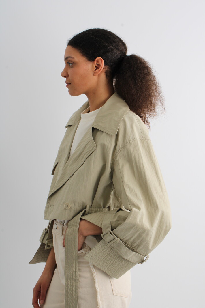 Isabelle Blanche Cropped Trench