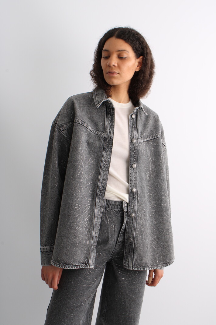 Rotate Rhinestone Denim Shirt