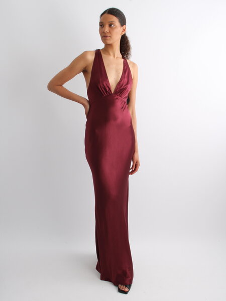 Shona Joy Elia Plunged Cross Back Maxi Dress