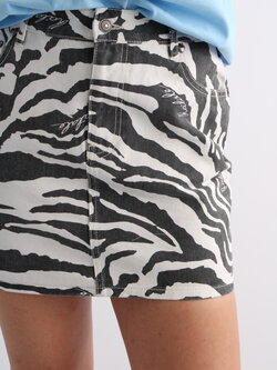 Rotate Printed Denim Skirt