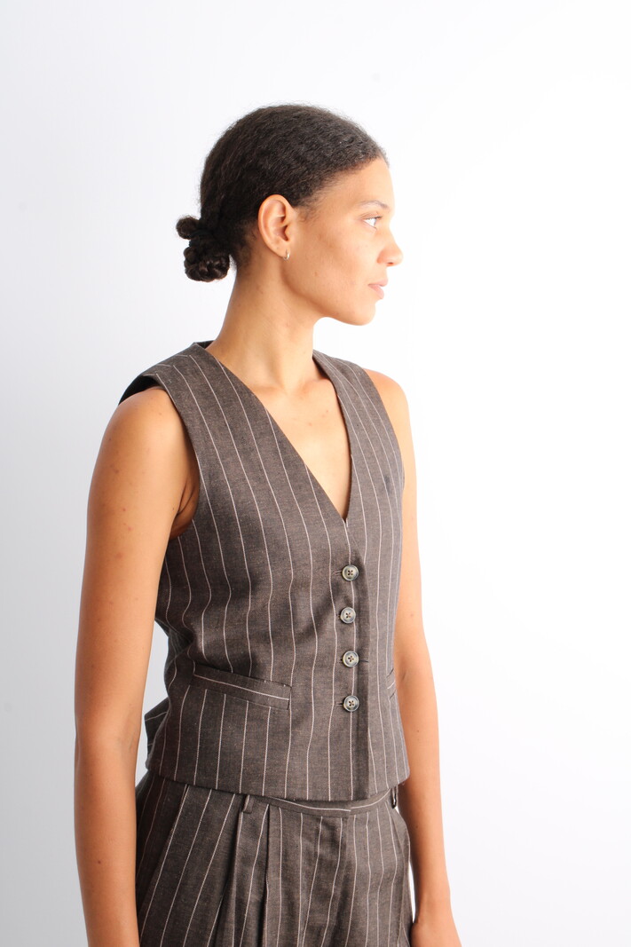 DAY Frida Linen Stripe Waistcoat