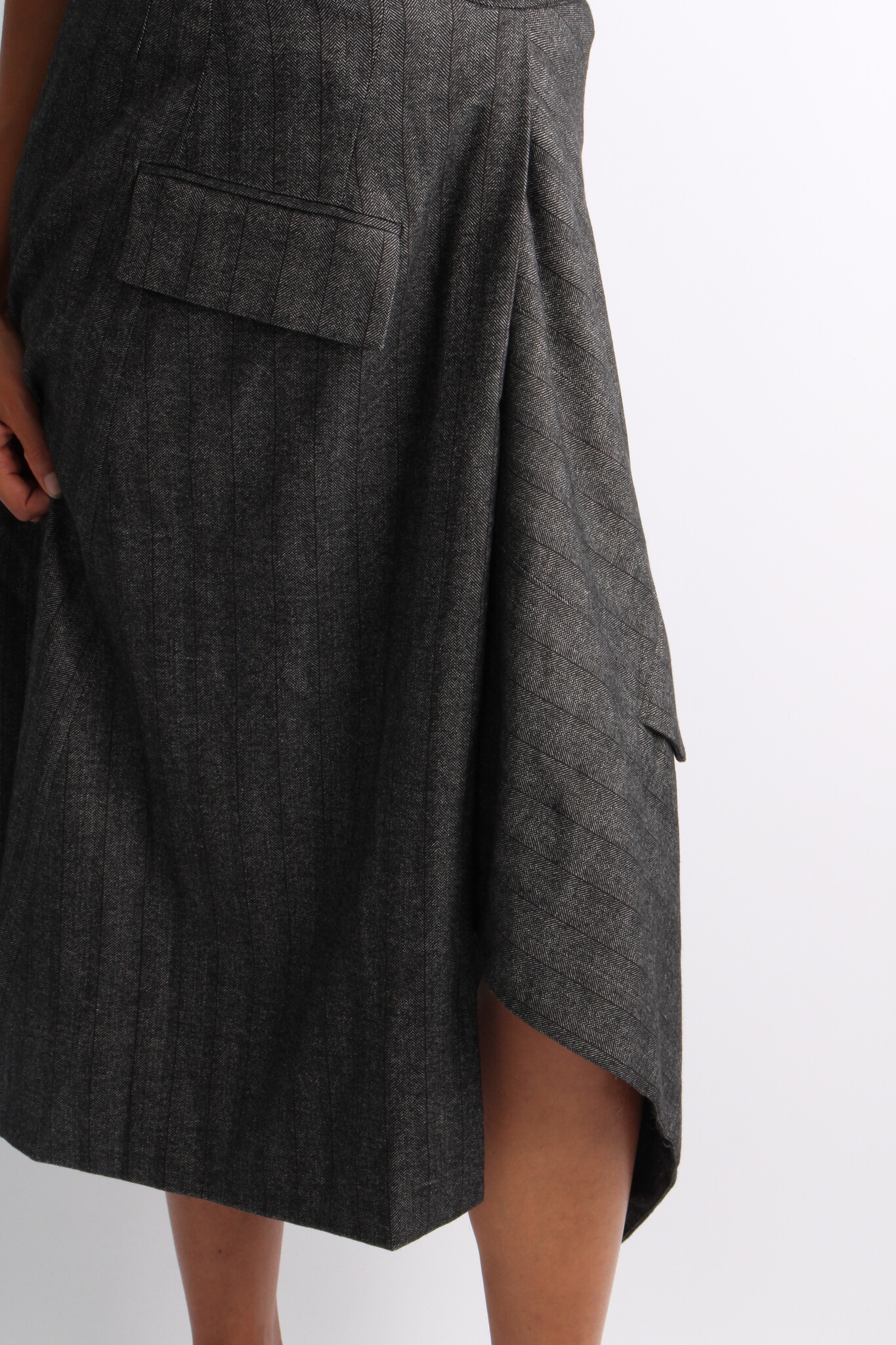 Remain Striped Draped Skirt