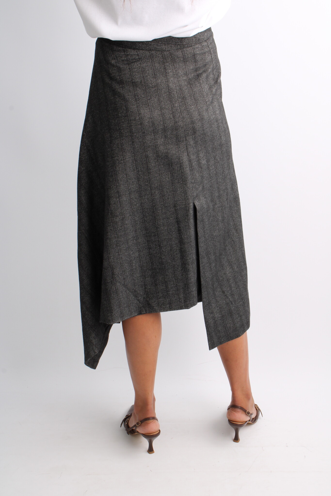 Remain Striped Draped Skirt