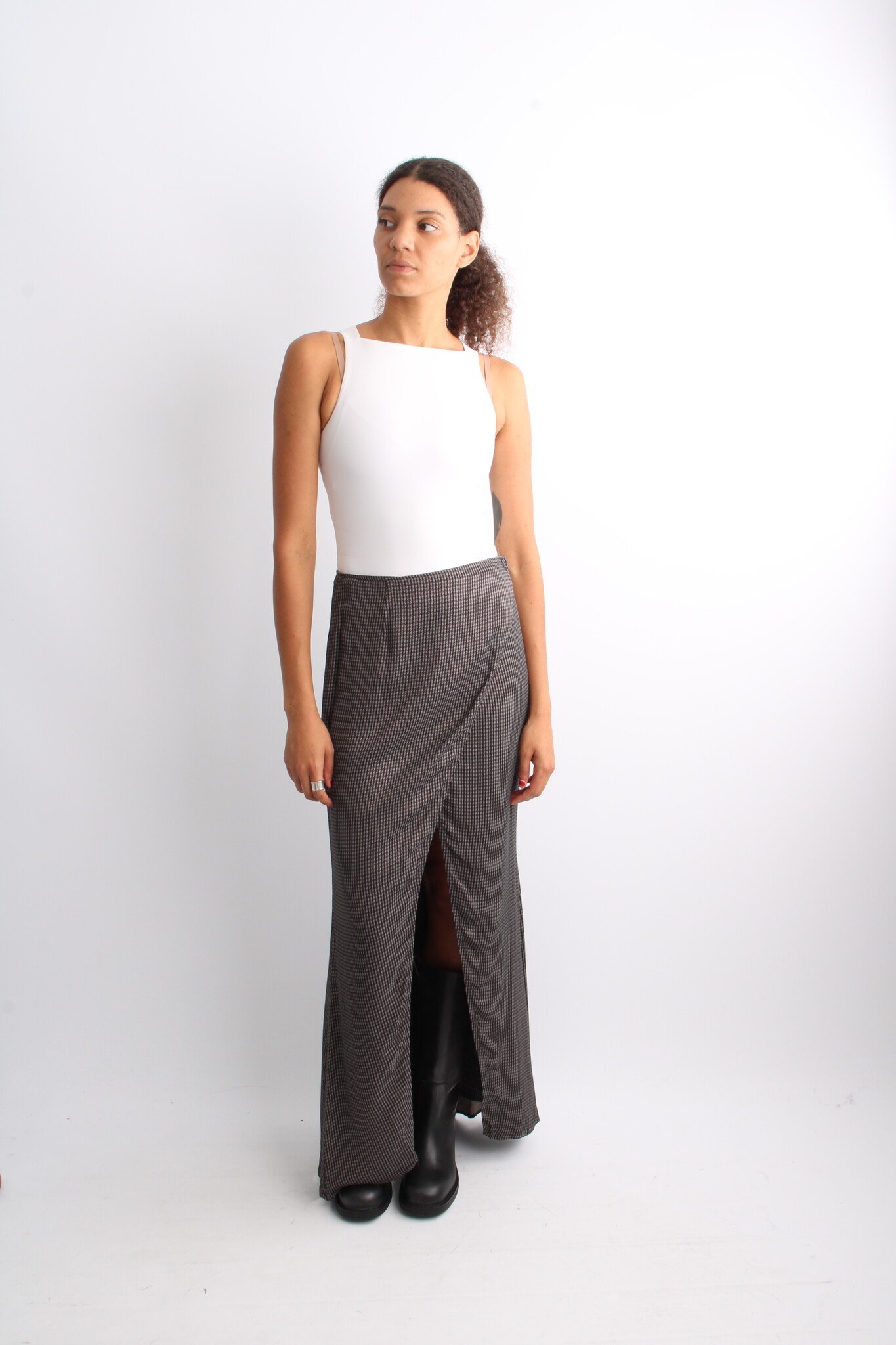 Remain Maxi Check Skirt