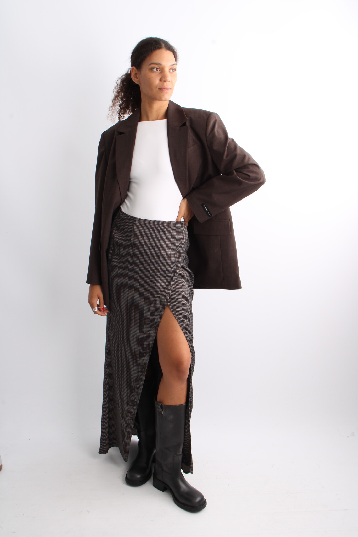 Remain Maxi Check Skirt