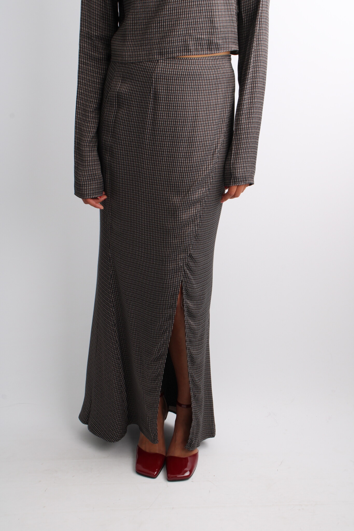 Remain Maxi Check Skirt