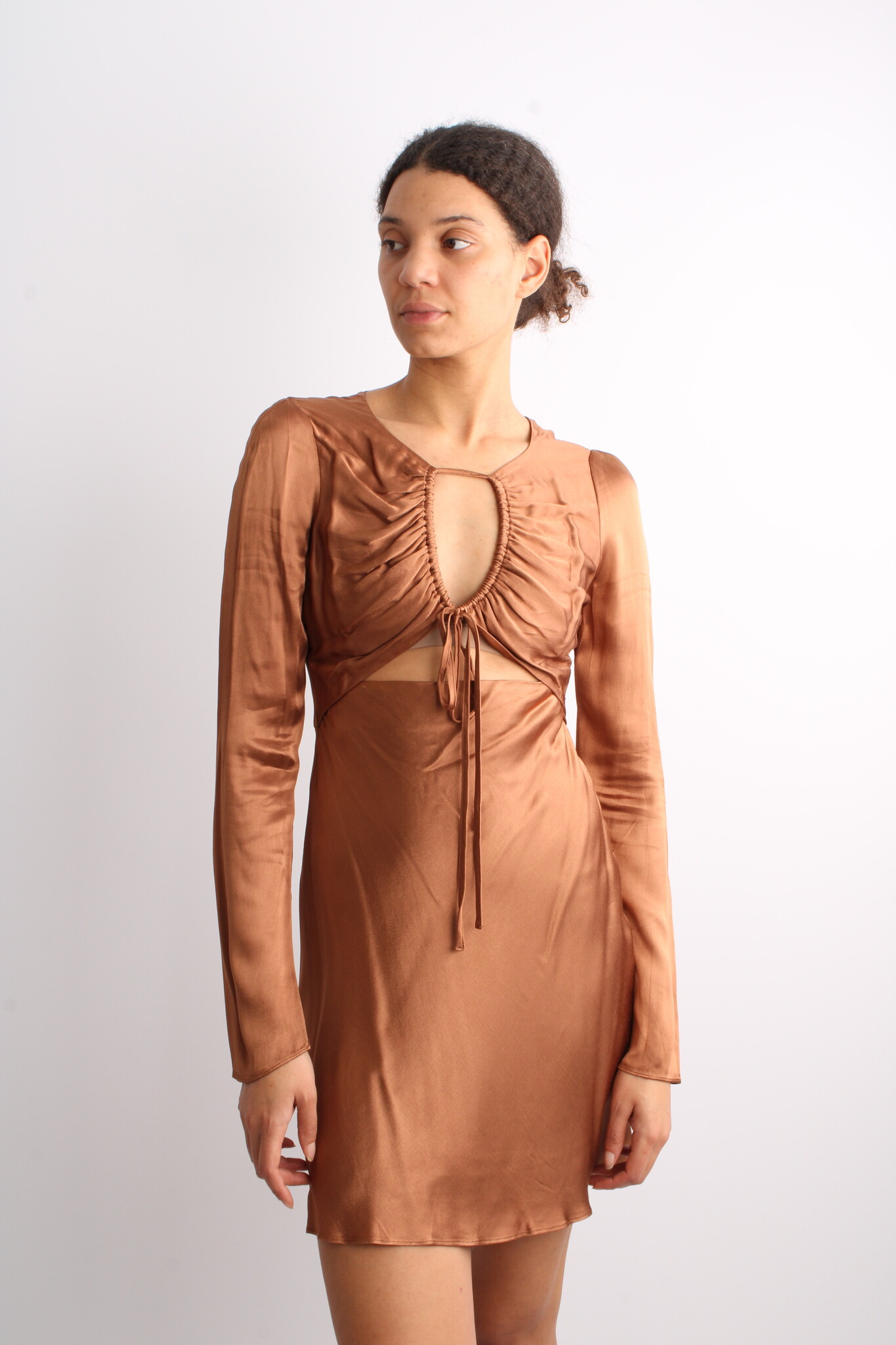 Shona Joy Felicity Cut Out Longsleeve Dress