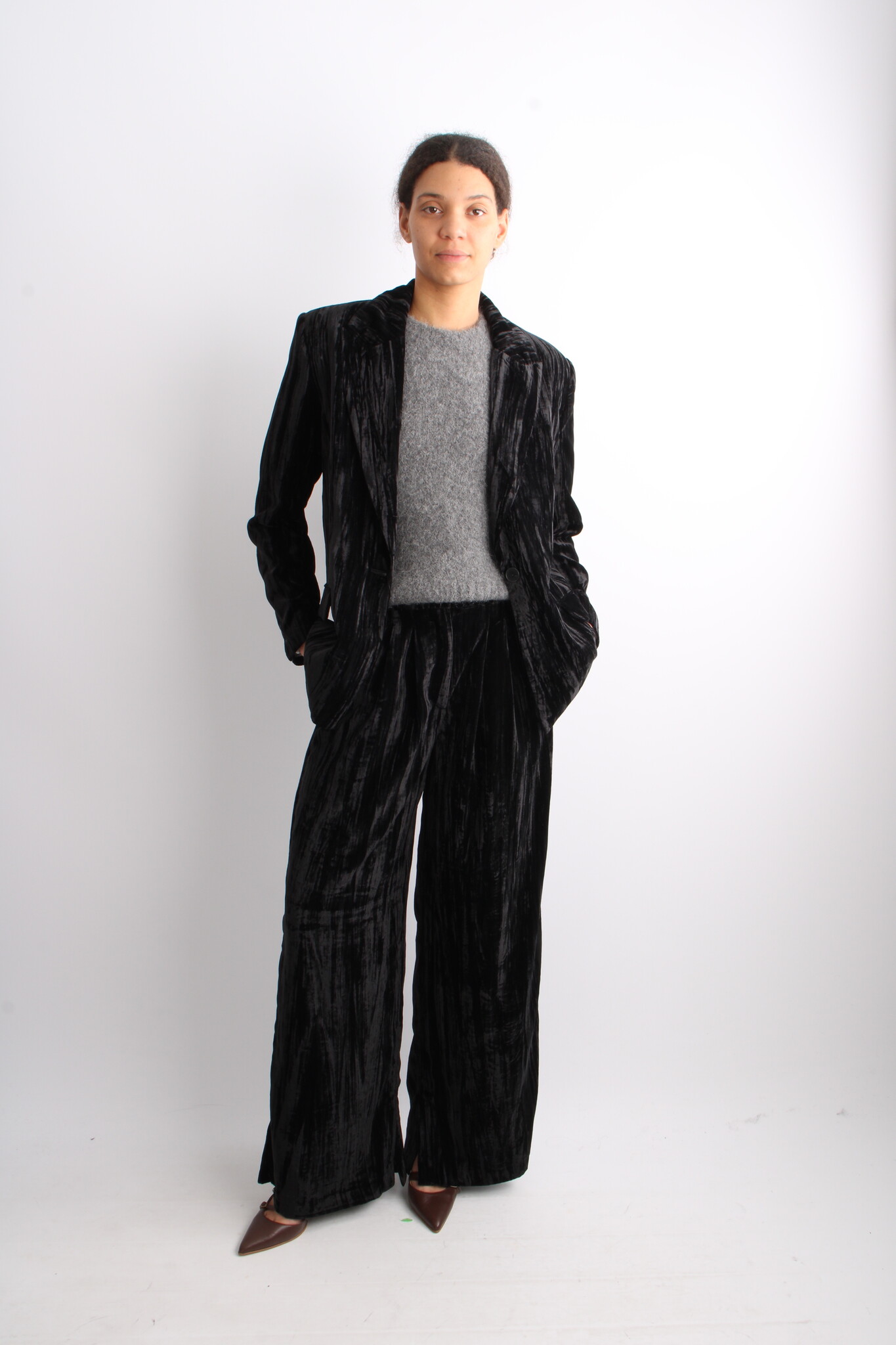 2ndday Alex Crinkled Velvet Trousers