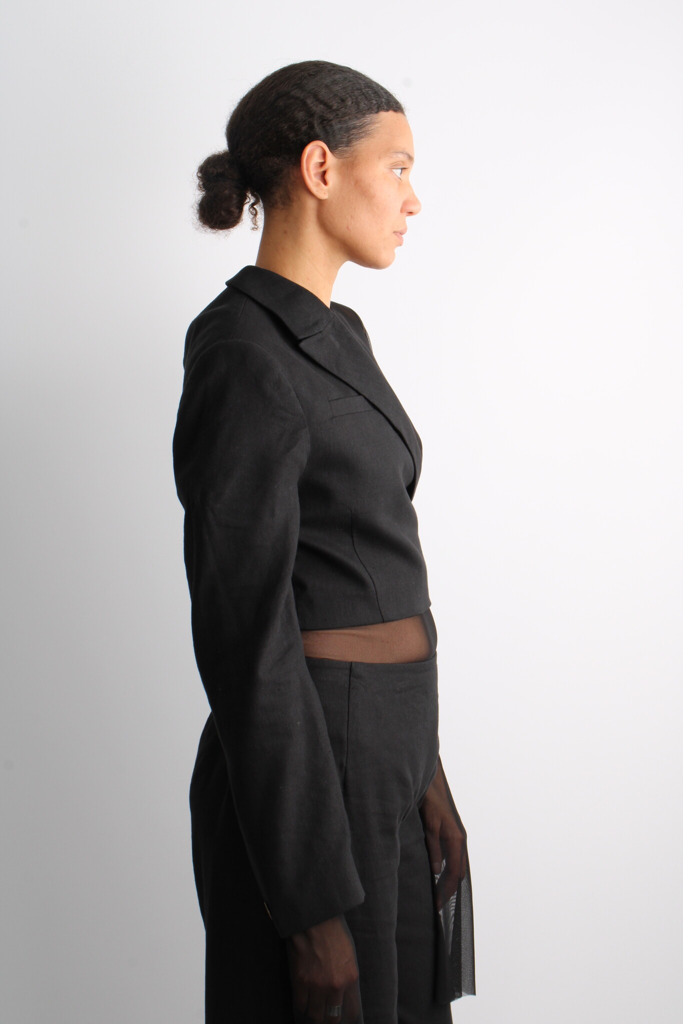 KM By Lange Deconstructed One Shoulder Jacket