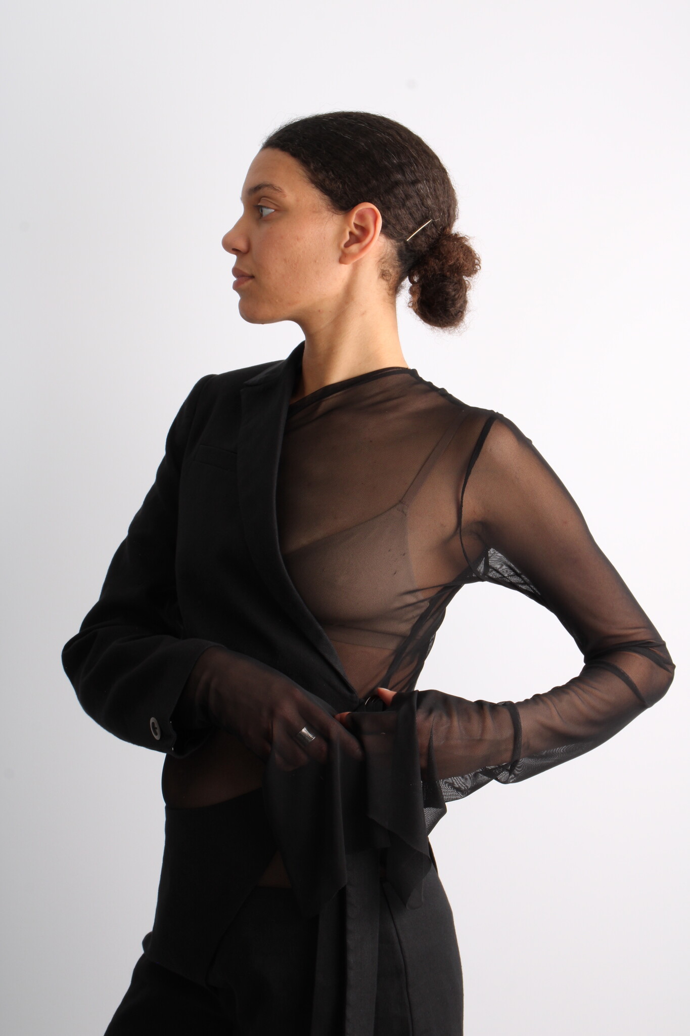 KM By Lange Deconstructed One Shoulder Jacket