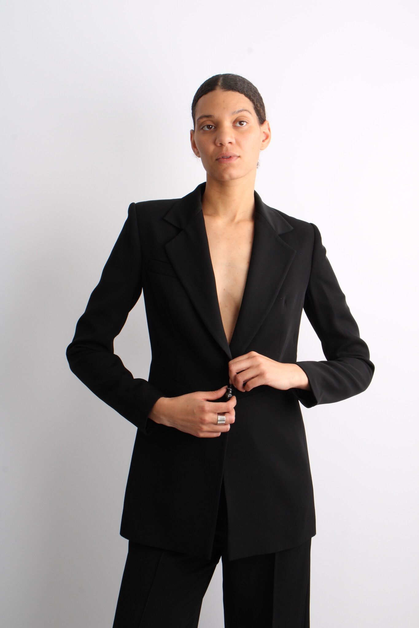 KM By Lange Polu Open Back Viscose Blazer