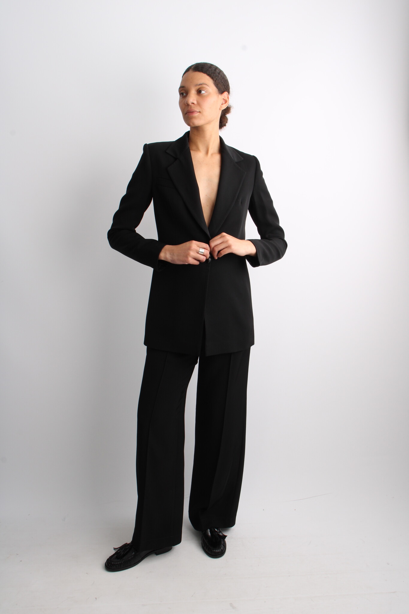 KM By Lange Polu Open Back Viscose Blazer