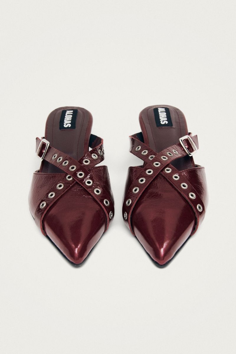 Alohas Zyra Onix Leather Mules