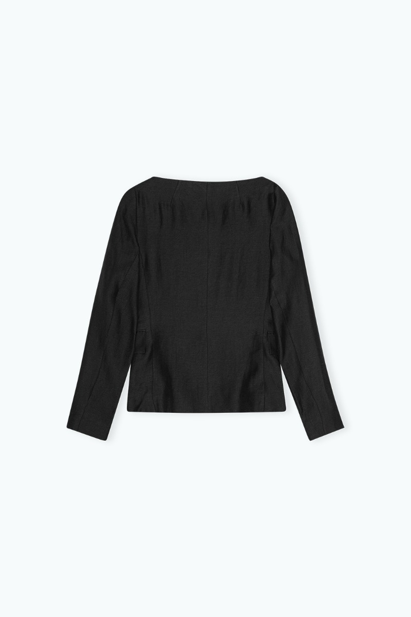 Remain Open Neck Fitted Blazer