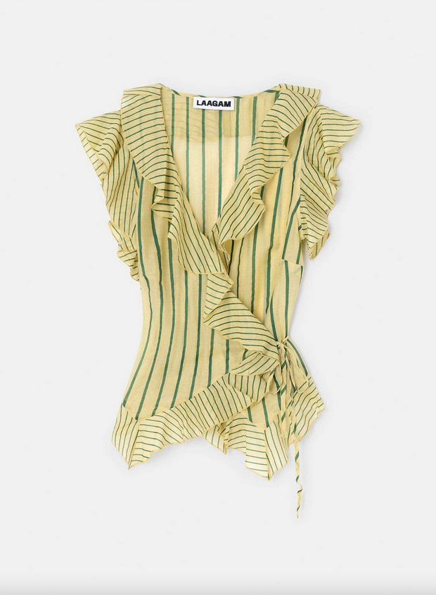 Laagam Bettina Striped Wrap Blouse