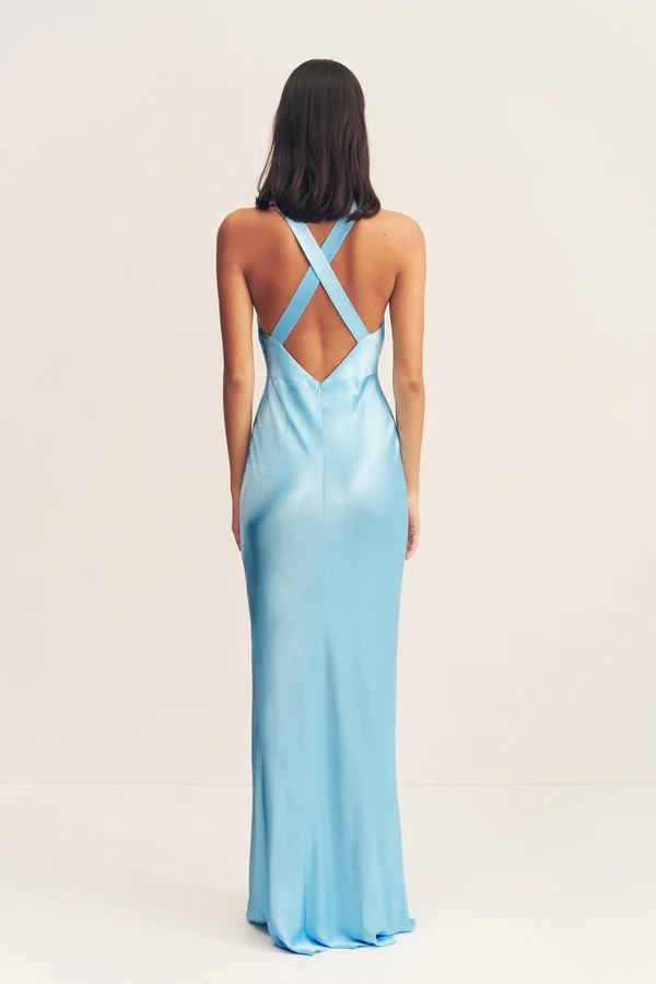 Shona Joy Plunged Cross Back Maxi Dress