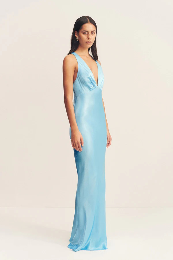 Shona Joy Plunged Cross Back Maxi Dress