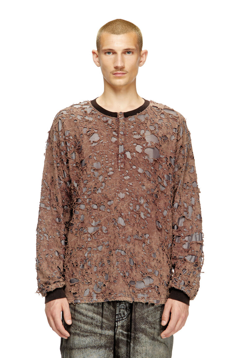 Diesel Men T-Overt Destroyed Longsleeve