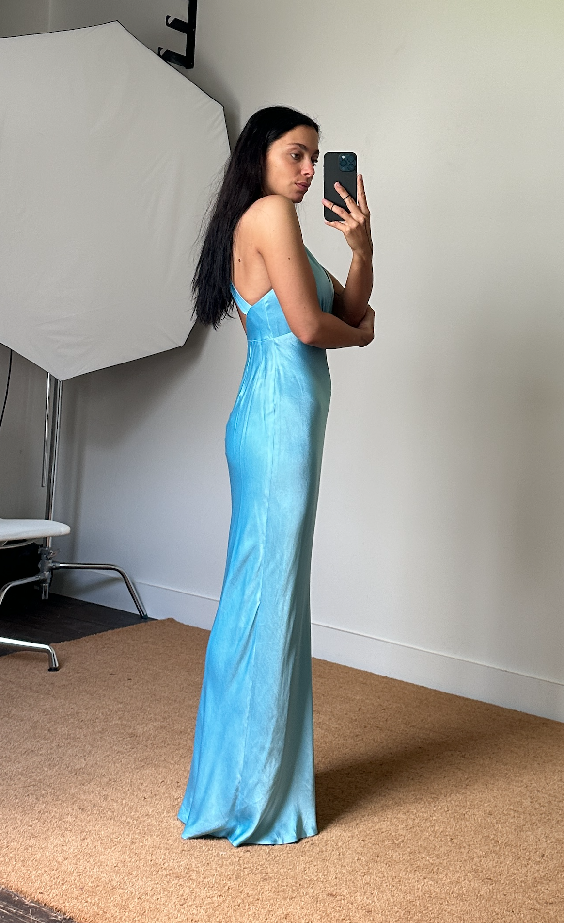 Shona Joy Plunged Cross Back Maxi Dress