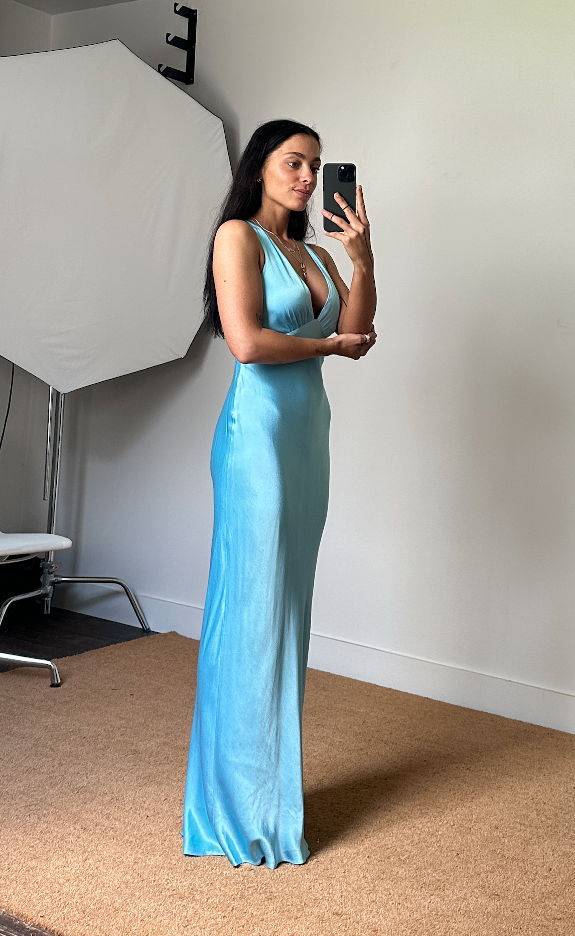 Shona Joy Plunged Cross Back Maxi Dress