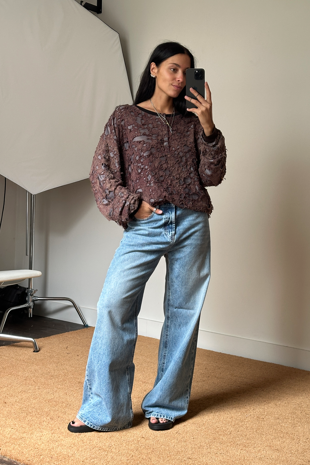 Diesel Men T-Overt Destroyed Longsleeve