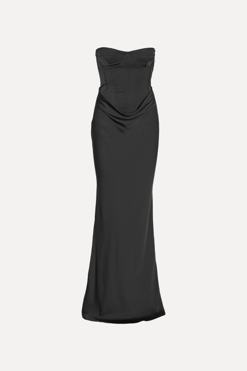 Rotate Satin Corset Maxi Dress