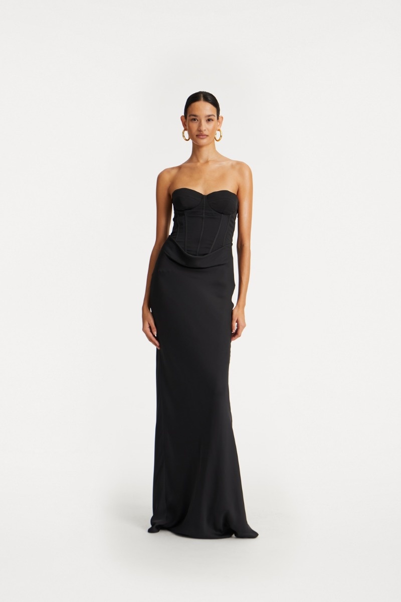 Rotate Satin Corset Maxi Dress