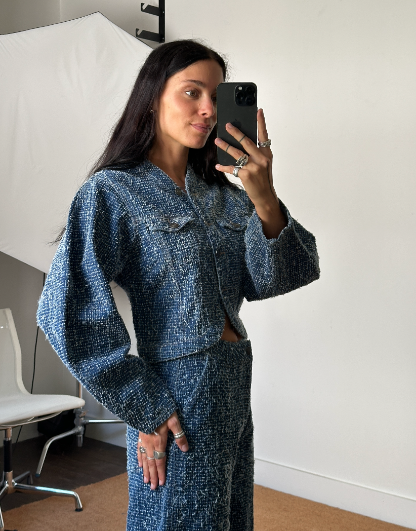 Rotate Denim Round Sleeve Jacket