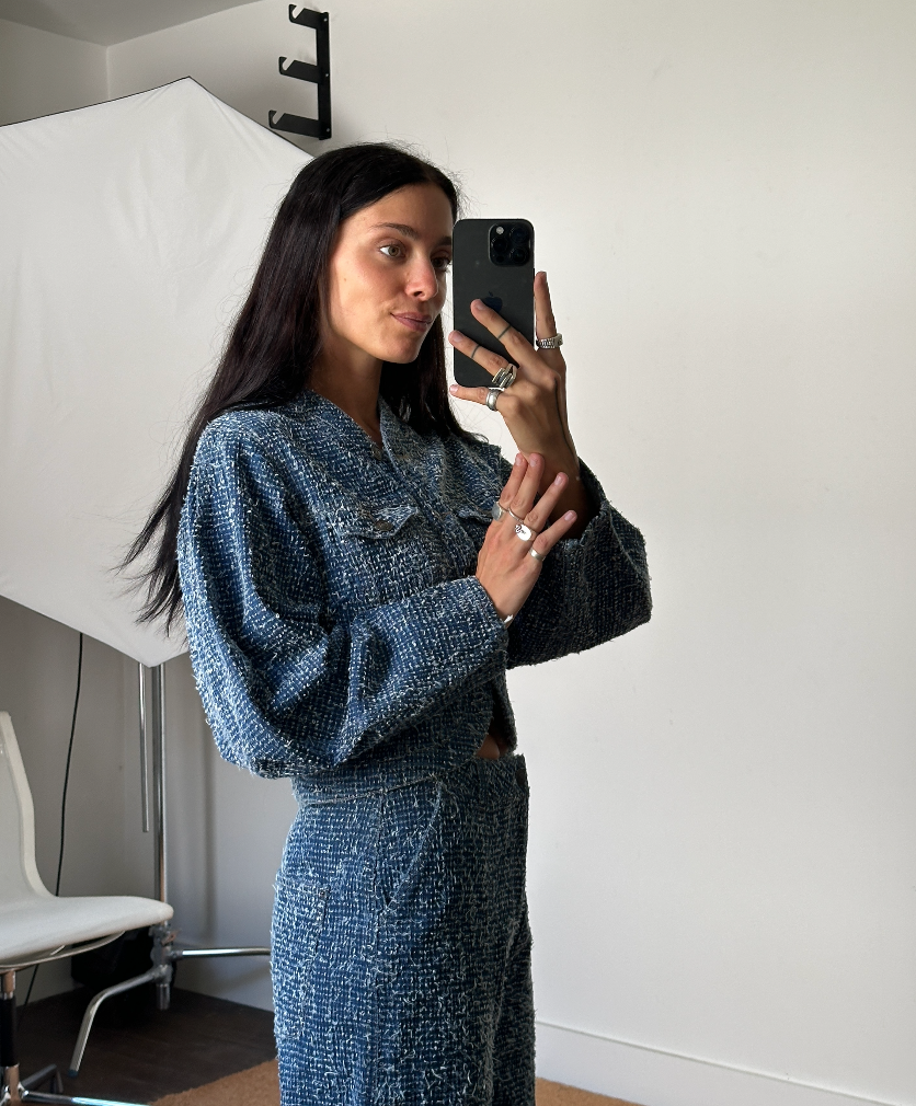 Rotate Denim Round Sleeve Jacket