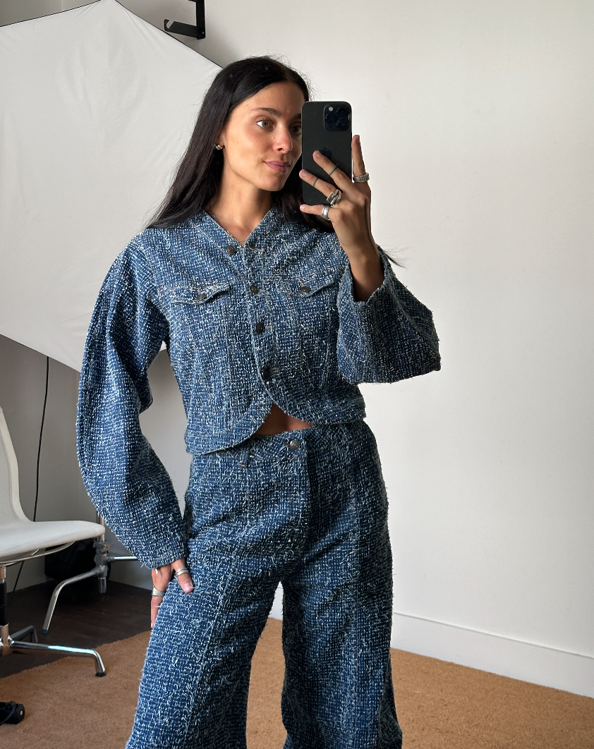 Rotate Denim Round Sleeve Jacket