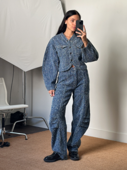 Rotate Denim Loose Fit Trousers