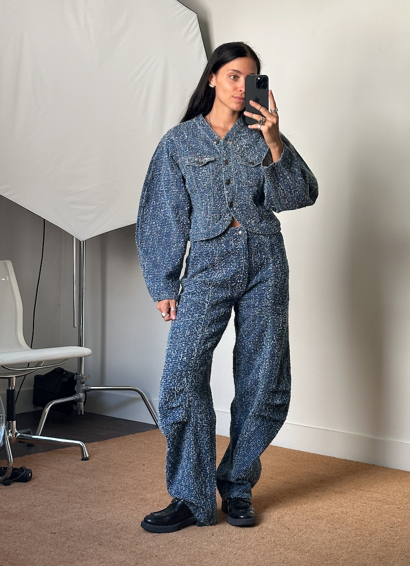 Rotate Denim Loose Fit Trousers