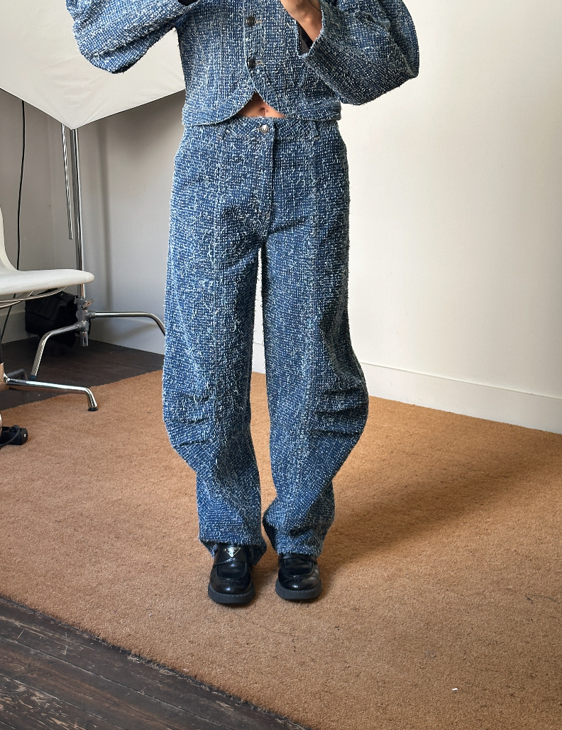 Rotate Denim Loose Fit Trousers